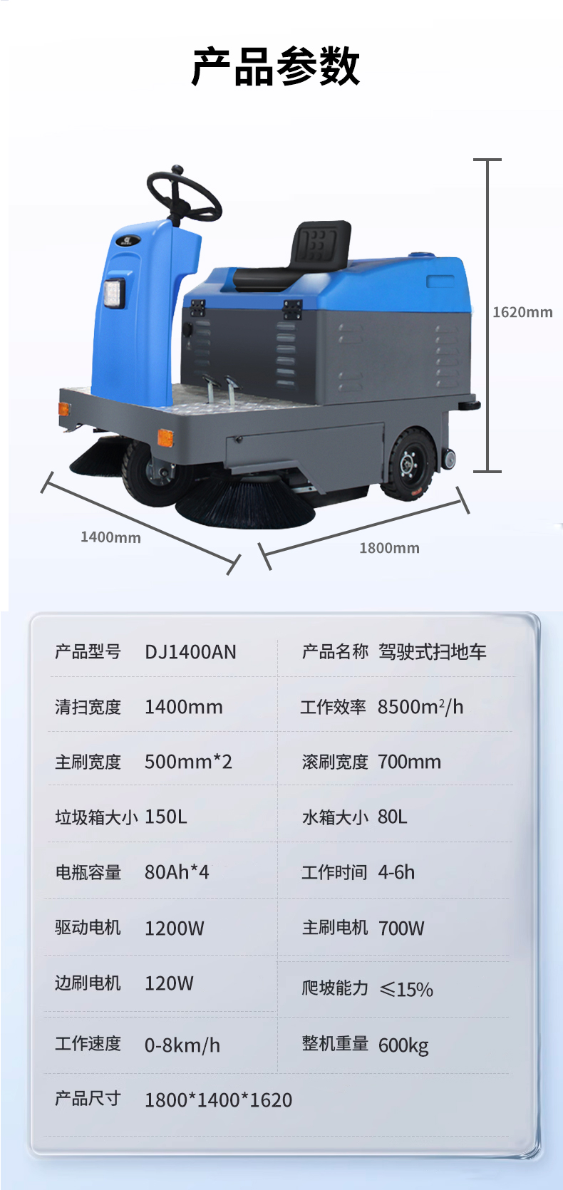 鼎潔盛世駕駛式掃地機 DJ1400AN33